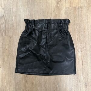 ZARA Black Leather Mini Skirt